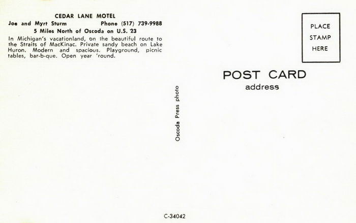 Cedar Lane Motel - Old Postcard (newer photo)